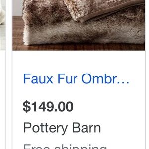 Pottery barn faux fur blanket